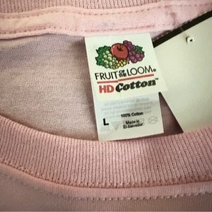 Large Light Pink Fruit of the Loom HD Cotton